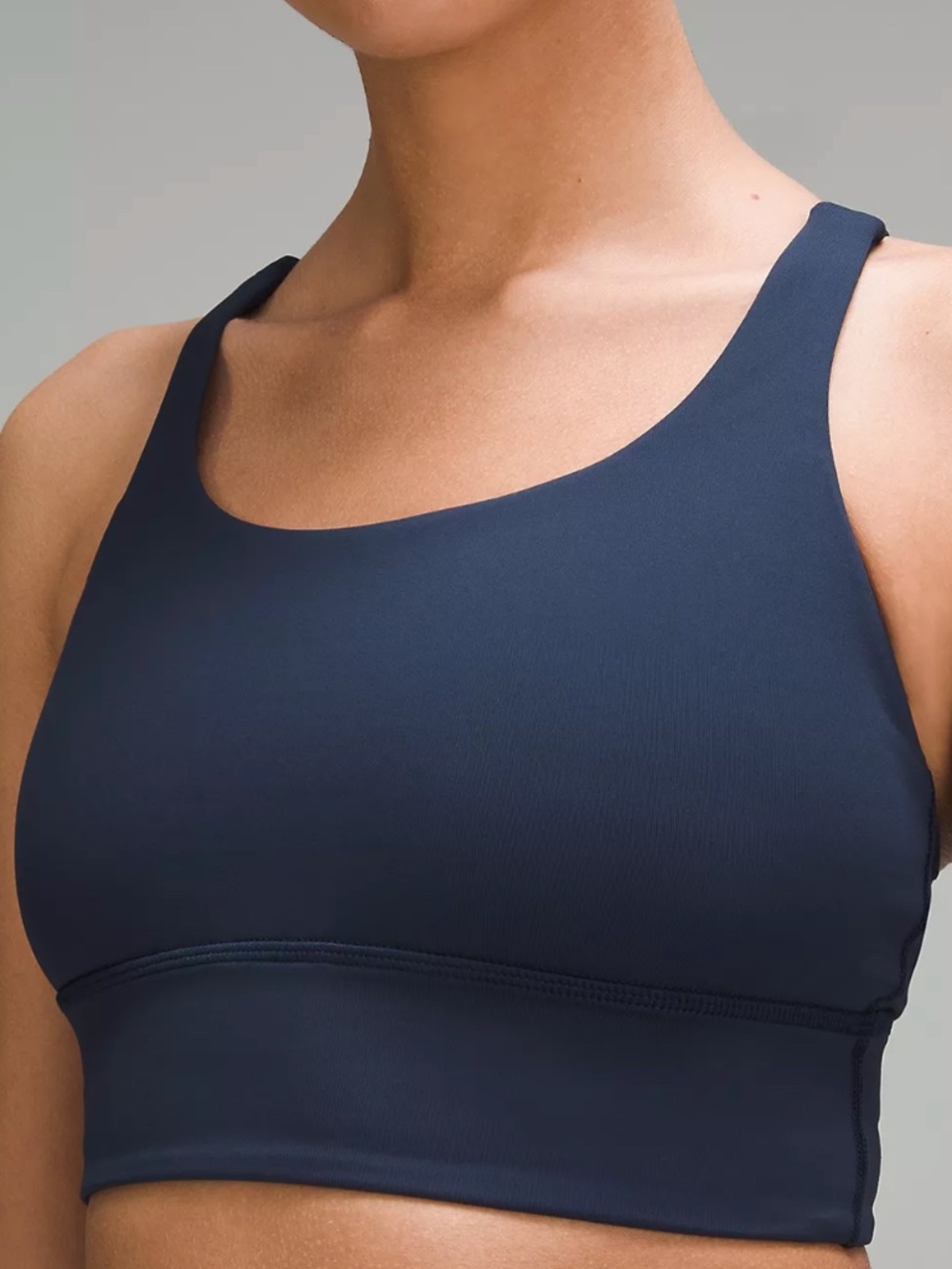 Lulu Clubhouse Blue Energy Longline Bra Medium Support Size 2